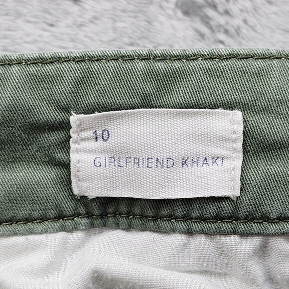 Gap Pants Womens 10 Green Girlfriend Khaki Straight Stretch Cotton Office Preppy - Picture 5 of 11